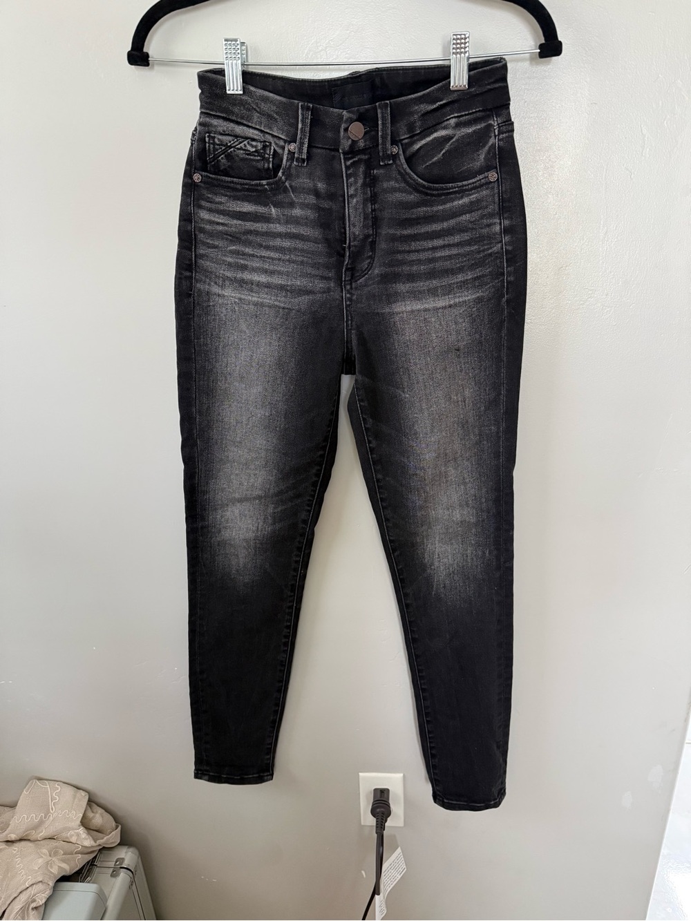 Buckle Black Washed High-Rise Skinny Jeans